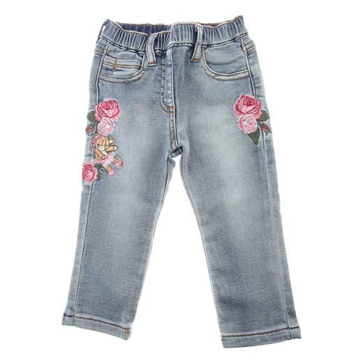 Monnalisa Jeansy Niemowlęce dla Dziewczynek, niebieski denim, Bawełna, 2019, 12M 18M 2Y 3Y 9M Monnalisa 12M RAFFAELLO NETWORK