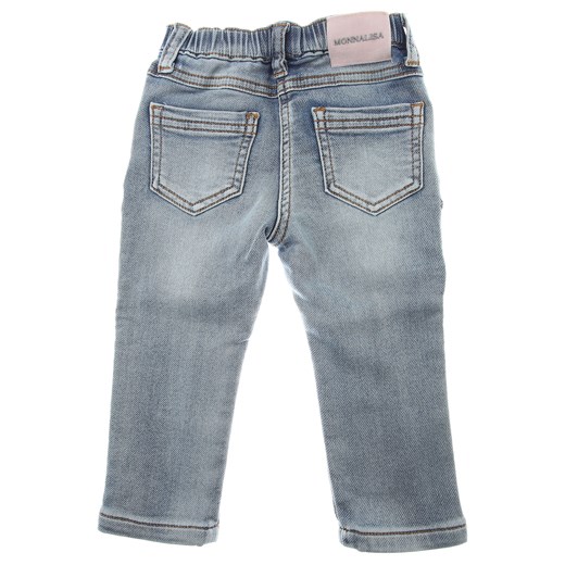 Monnalisa Jeansy Niemowlęce dla Dziewczynek, niebieski denim, Bawełna, 2019, 12M 18M 2Y 3Y 9M Monnalisa 2Y RAFFAELLO NETWORK