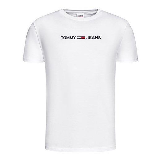 Tommy Jeans T-Shirt Tjm Straight Logo Tee DM0DM09382 Biały Regular Fit Tommy Jeans XL okazja MODIVO