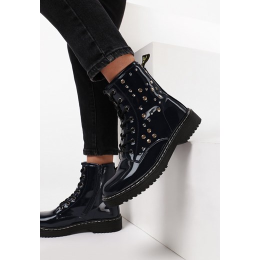 Granatowe Botki Balsaran 40 born2be.pl