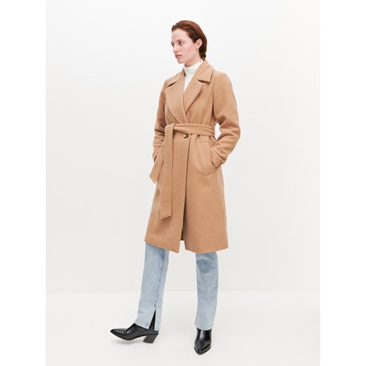 Reserved - Płaszcz z domieszką wełny - Beżowy Reserved 40 Reserved