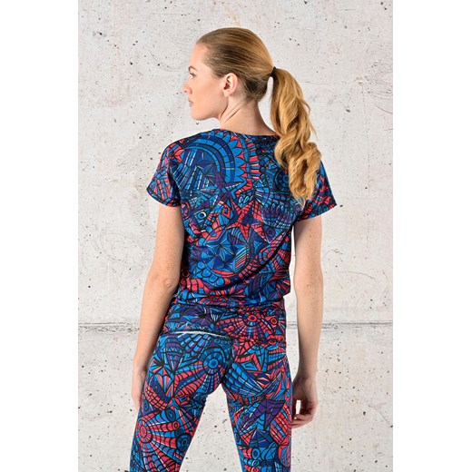 Bluzka damska wielokolorowa Nessi Sportswear w abstrakcyjnym wzorze z tkaniny 