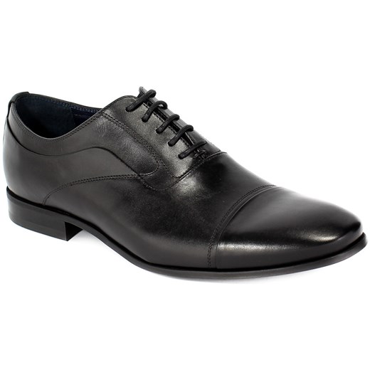 Pilpol buty eleganckie męskie czarne ze skóry sznurowane