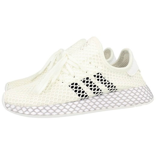 Buty sportowe damskie Adidas casualowe młodzieżowe białe z tkaniny sznurowane na wiosnę 
