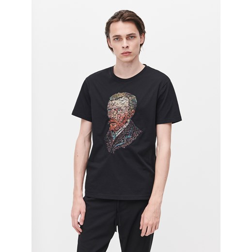 Reserved - T-shirt Vincent van Gogh - Czarny Reserved M Reserved