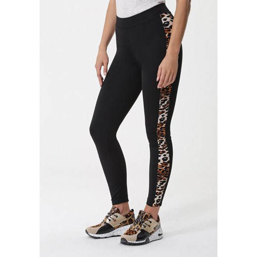 Czarno-Beżowe Legginsy Birigui L/XL Born2be Odzież okazja