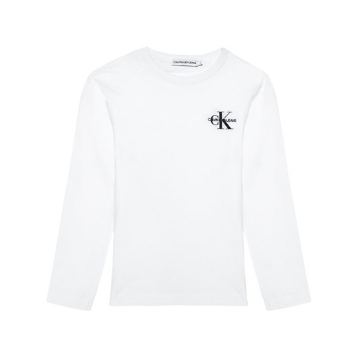 Calvin Klein Jeans Bluzka Monogram IB0IB00613 Biały Regular Fit 8Y MODIVO