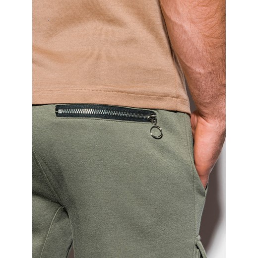 Spodnie męskie dresowe P905 - khaki S ombre