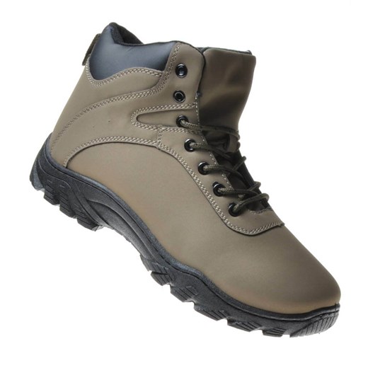 Zimowe męskie buty trekkingowe Khaki /D4-3 6895 S393/ Pantofelek24 41 okazyjna cena pantofelek24.pl