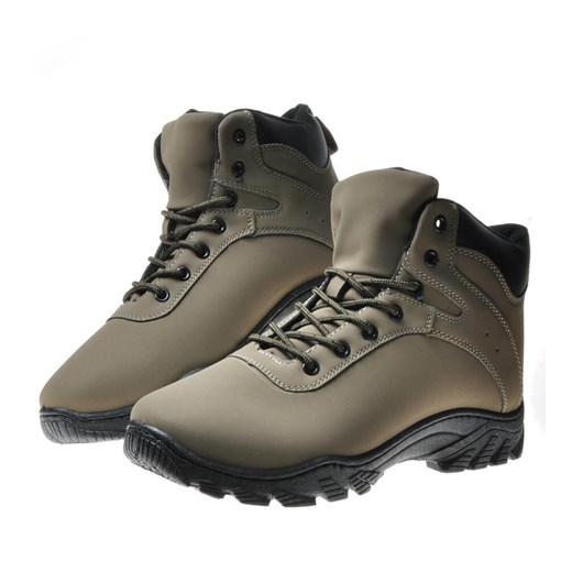 Zimowe męskie buty trekkingowe Khaki /D4-3 6895 S393/ Pantofelek24 46 promocyjna cena pantofelek24.pl