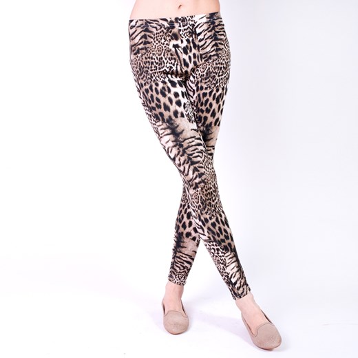 Legginsy panterka szaleo brazowy motywy zwierzęce