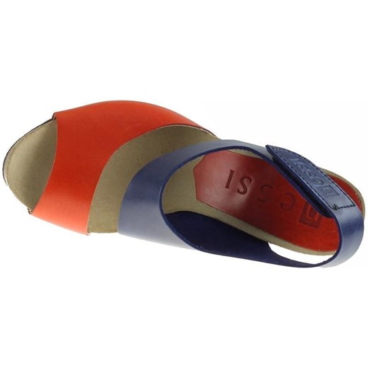 Sandały Nessi 42103 - Granatowo 11 - Pomarańczowe cozabuty-pl czerwony modne