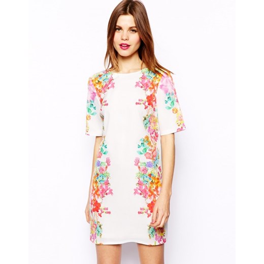 Asos Mini Sukienka w Kwiaty aleja-mody bialy abstrakcyjne wzory