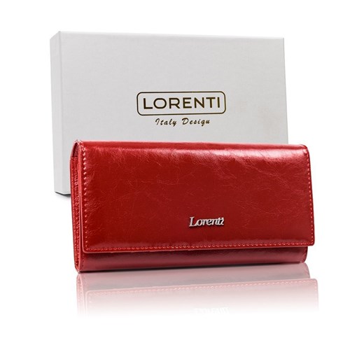 Lorenti duży czerwony portfel damski skóra RFID Lorenti  portfele-skorzane.pl