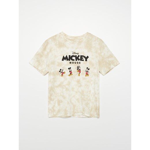 Cropp - Koszulka tie dye z nadrukiem Disney - Kremowy Cropp L Cropp