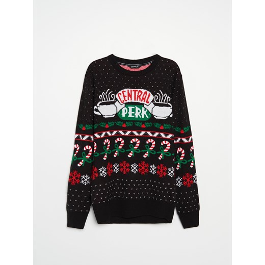 Cropp - Świąteczny sweter Friends - Czarny Cropp M Cropp