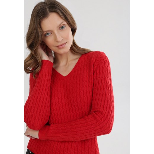 Sweter damski Born2be czerwony Odzież Damska WP czerwony GDCS