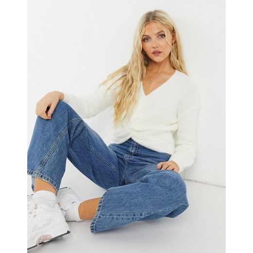 Sweter damski Bb Dakota biały w serek casualowy Odzież Damska PY biały HKNQ Sweter damski Bb Dakota biały w serek casualowy Odzież Damska PY biały HKNQ