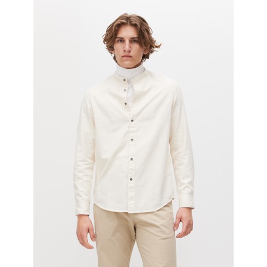 Reserved - Melanżowa koszula ze stójką - Biały Reserved L okazja Reserved