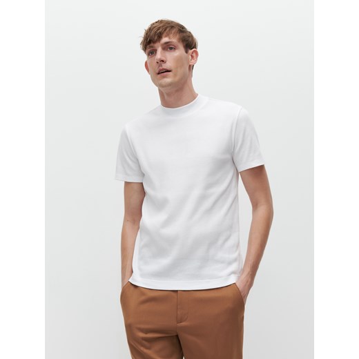 Reserved - T-shirt z prążkowanej dzianiny - Biały Reserved S Reserved
