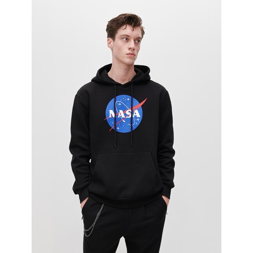Reserved - Bluza z kapturem NASA - Czarny Reserved XXL Reserved
