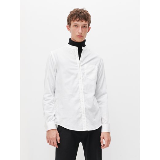 Reserved - Gładka koszula slim fit ze stójką - Biały Reserved L promocyjna cena Reserved