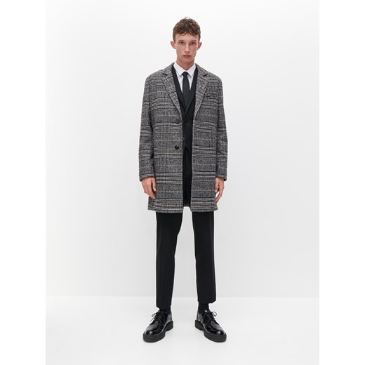 Reserved - Elegancki płaszcz z wełną - Czarny Reserved XL Reserved