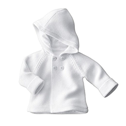 Sweterek dziecięcy trykotowy dla dziewczyn i chłopców la-redoute-pl bialy kaptur