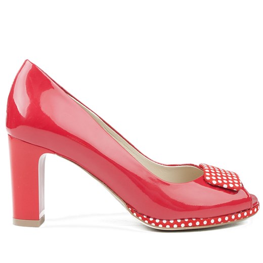 3111-H53 Marco Shoes czółenka czerwone lakier milandi-pl czerwony elegancki