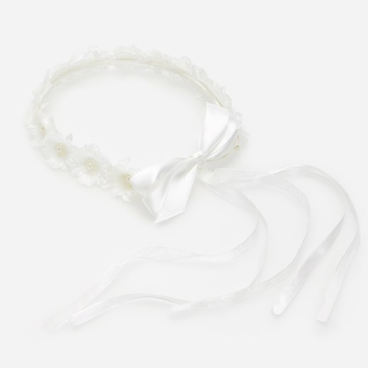 Reserved - Wiązana opaska na włosy z kwiatami - Biały Reserved ONE SIZE Reserved okazyjna cena