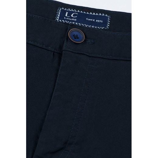 Granatowe spodnie męskie Chinos Print 64604 Lavard 182/96 Lavard