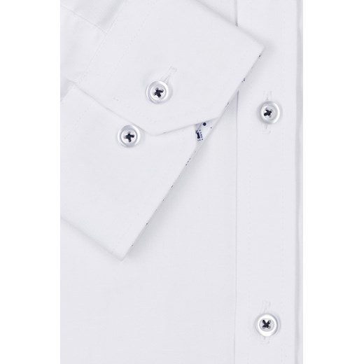 Biała koszula z granatowym akcentem 93007 Lavard 188-194/42/115 Lavard promocyjna cena