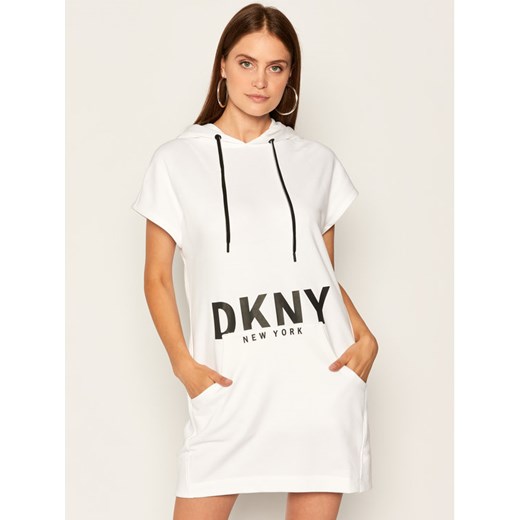 DKNY Sport Sukienka dzianinowa DP0D4206 Biały Regular Fit S MODIVO