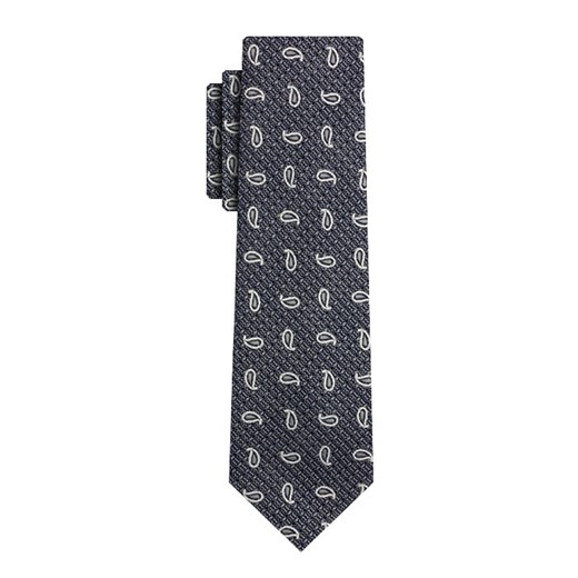 Krawat szary w paisley EM 33 Em Men`s Accessories EM Men's Accessories okazyjna cena