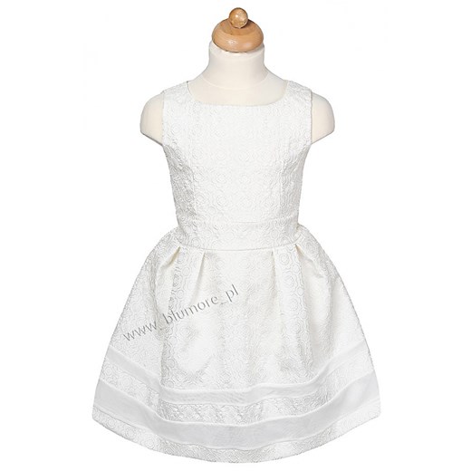 Prześliczna sukienka wizytowa ecru 110 - 152 Julka blumore-pl bialy abstrakcyjne wzory