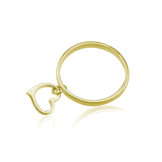 Srebrny pierścionek obrączka z serduszkiem Maya - 24k złocenie Lian Art Lian Art