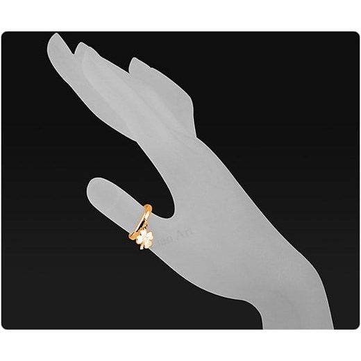 Srebrny pierścionek obrączka z koniczynką Maya - rose gold Lian Art Lian Art