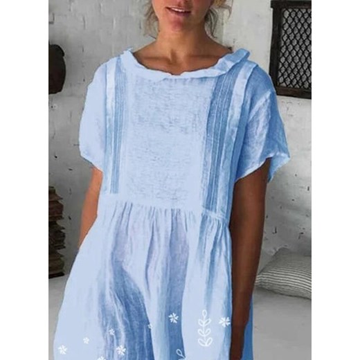 Sukienka Sandbella niebieska bawełniana na wiosnę 