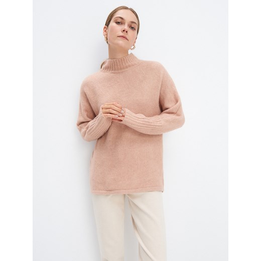 Mohito - Dzianinowy sweter z półgolfem - Różowy Mohito XS Mohito