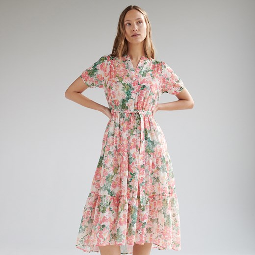 Reserved - Bawełniana sukienka w kwiaty - Wielobarwny Reserved 40 promocyjna cena Reserved