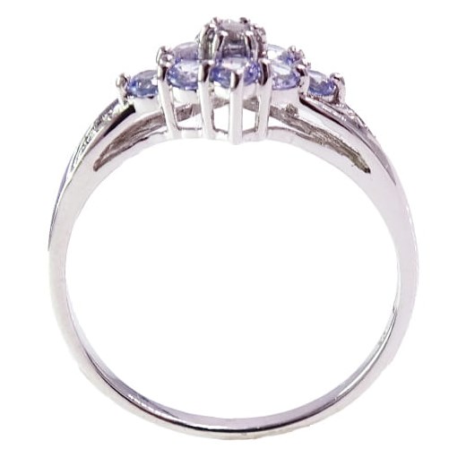 GWIEZDNY PYŁ  złoty pierścionek tanzanity diamenty zaręczynowy delikatny 0,6 ct. Braccatta Braccatta
