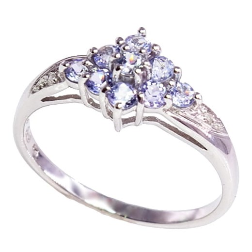 GWIEZDNY PYŁ  złoty pierścionek tanzanity diamenty zaręczynowy delikatny 0,6 ct. Braccatta Braccatta