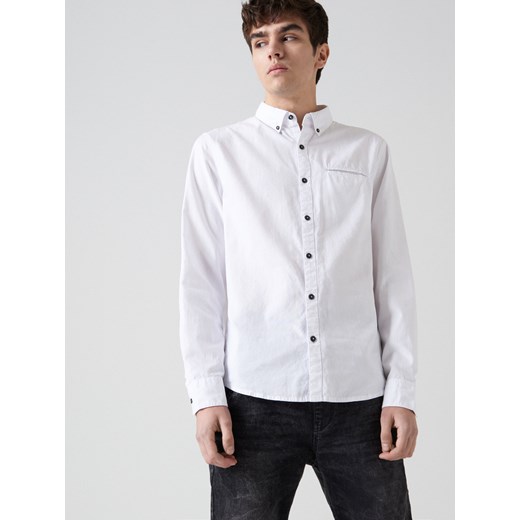 Cropp - Koszula z bawełny oxford - Biały Cropp S Cropp