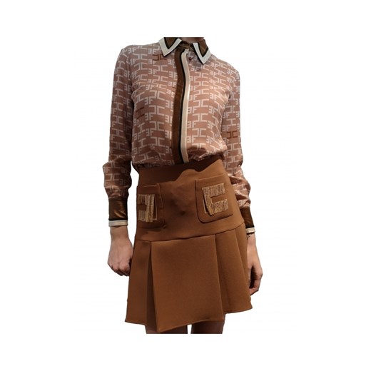 Short skirt with pockets and fine chains Elisabetta Franchi 40 IT showroom.pl