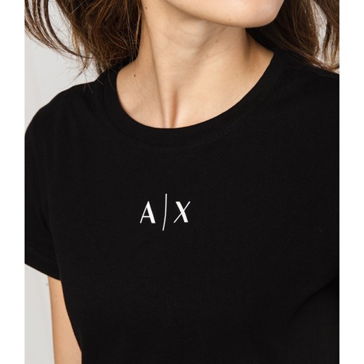 Bluzka damska Armani Exchange czarna z okrągłym dekoltem 