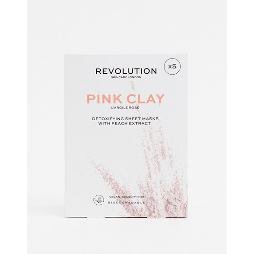 Revolution Skincare – Biodegradowalne oczyszczające maseczki do twarzy w płachcie x5-Brak koloru Revolution No Size Asos Poland