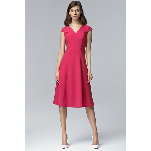 Nife sukienka midi różowa elegancka 