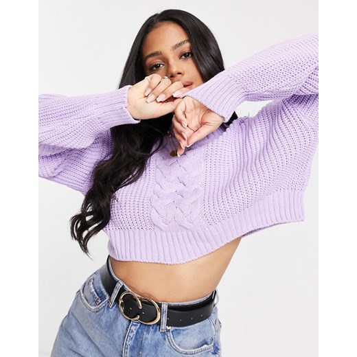 Missguided – Liliowy krótki sweter-Fioletowy Asos Poland Odzież Damska AI różowy LFGS Missguided – Liliowy krótki sweter-Fioletowy Asos Poland Odzież Damska AI różowy LFGS