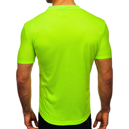 T-shirt męski Denley zielony bawełniany z krótkimi rękawami 