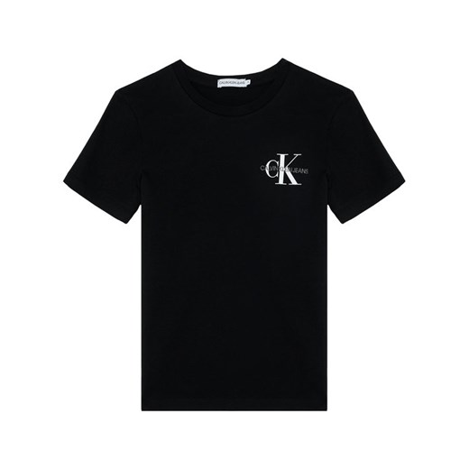 Calvin Klein Jeans T-Shirt Chest Monogram IB0IB00612 Czarny Regular Fit 6Y MODIVO
